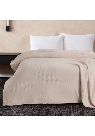 Maxstyle Spring %100 Pamuk Tek Kişilik Pike Krem 180x230 Cm Renkli