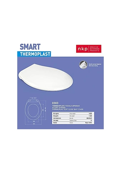 Nkp Smart Soft Close Yavaş Kapanan Amortisörlü Klozet Kapağı