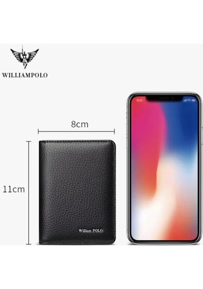 William Polo Italyan Malı Hakiki Deri Kısa Erkek Cüzdan Kartlık