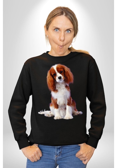 Cavalier King Charles Spaniel Unisex Siyah Sweatshirt Siyah