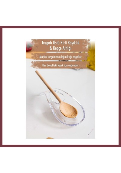 Storeşahin Akrilik Şeffaf Tezgah Üstü Kirli Kaşıklık & Kepçe Altlığı Shn0720