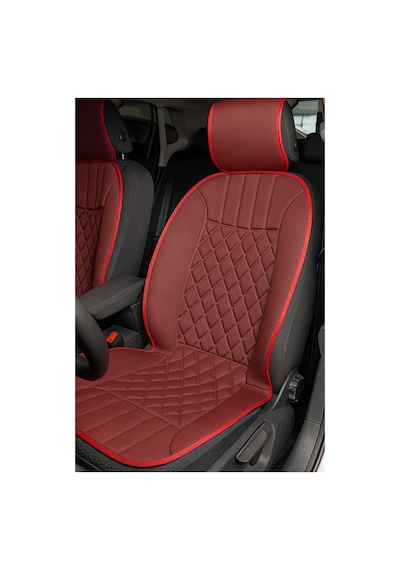 Peugeot 2008 2013-2019 Uyumlu Oto Koltuk Minderi Ergonomik Elegance 2'li Lüks Set Kırmızı