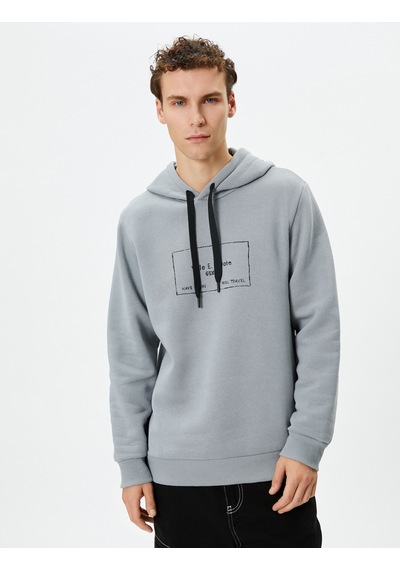 Koton Wile Coyote Kapşonlu Sweat Lisanslı Arkası Baskılı Şardonlu Gri 4wam70326mk Gri