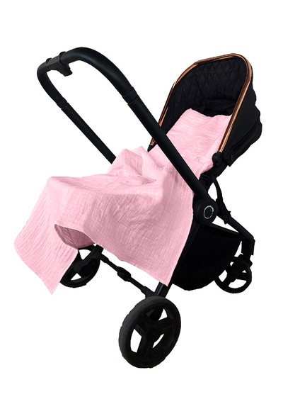 Joyous Mom Kids 4 Katlı Müslin Pike Bebek Çocuk Uyku Seti Pamuk Puset Örtü Pembe