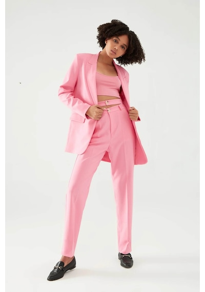 Quzu Oversize Pembe Kadın Blazer Ceket 50873