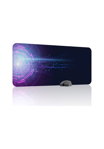 Fütüristik Kaymaz Dikişli Kauçuk Oyuncu Mousepad V1 - 90x40 Xxl Gaming Mouse Pad Fare Altlığı