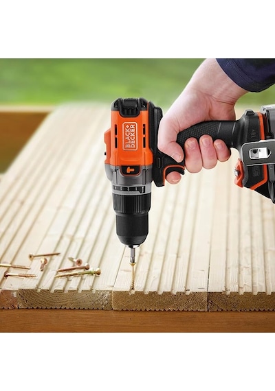 Black+Decker BCD383D1XK-QW 18V 1 Battery Hammer Drill Kitbox 1AM Set