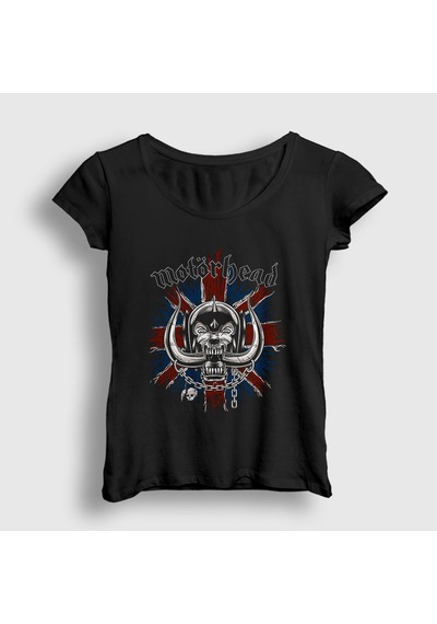 Presmono Kadın United Kingdom Motörhead T-shirt Siyah