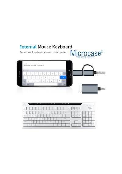 Microcase 2In1 Type C To Micro Usb 3.0 Otg Adaptör - Siyah Al2598