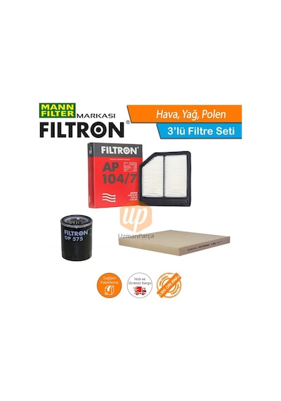Honda Civic Fd6 1.6 Mann Filtron Filtre Bakım Seti 2006-2012