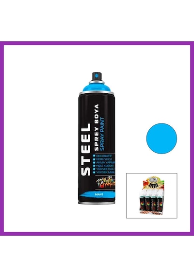 Bezos Steel Mavi Sprey Boya 200ml Bty