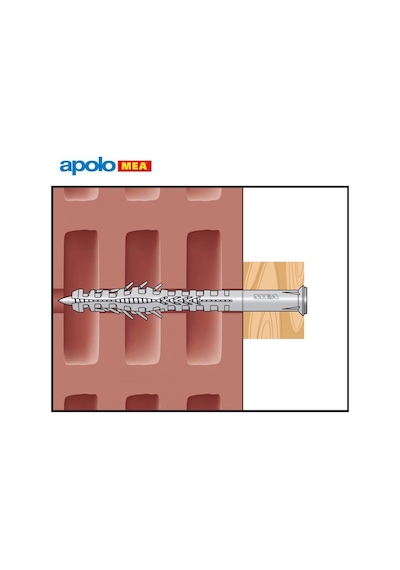 Mea Hbr Boşluklu Çerçeve Dübeli 10x115mm, 100 Adet
