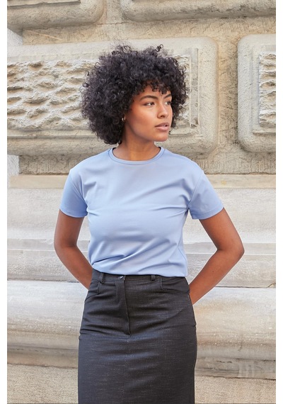 Jument Kadın Sıfır Yaka Kırışmaz Span Karışımlı Şık Kısa Kol Likralı T-shirt Bluz-açık Mavi A.mavi Jument Kadın Sıfır Yaka Kırışmaz Span Karışımlı Şık Kısa Kol Likralı T-shirt Bluz-açık Mavi A.mavi