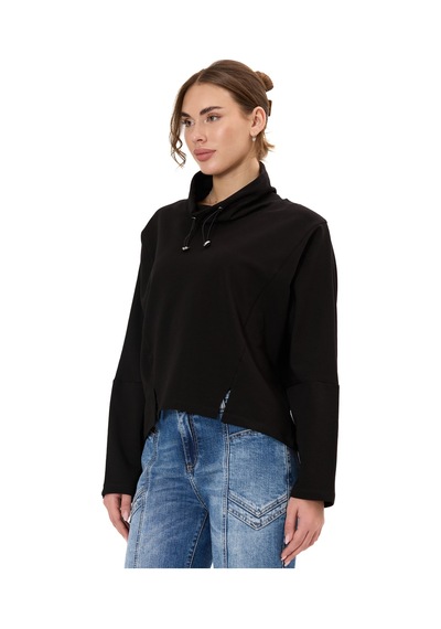 Cipo & Baxx Wl369 Kadın Kapüşonlu Hoodie Sweatshirt Rahat Şık Ve Sokak Stiline Uygun Siyah