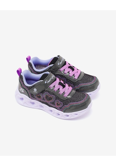 Skechers Heart Lıghts Büyük Kız Çocuk Siyah Işıklı Spor Ayakkabı 303736l Bkmt