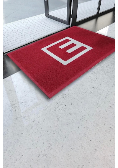 Valerine Life Kıvırcık Kırmızı Eczane Welcome Hoş Geldiniz İş Yeri Kapı Önü Paspası 60x80cm Kırmızı