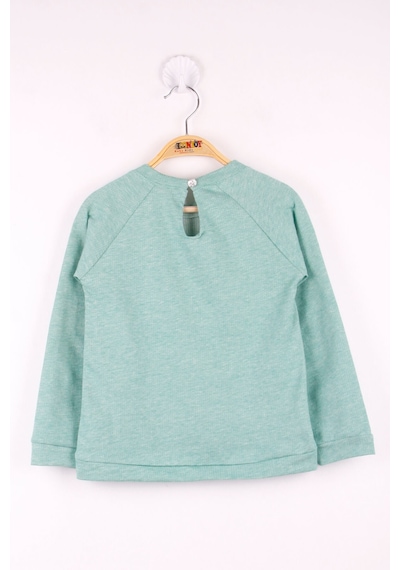 Toontoy Kız Çocuk Çanta Nakışlı Sweatshirt Su Yeşili Toontoy Kız Çocuk Çanta Nakışlı Sweatshirt Su Yeşili
