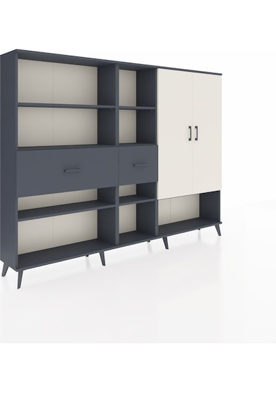 Arges Dolap 10 Raflı 2 Çekmeceli 2 Kapaklı 220x30x163 Antrasit-ay Antrasit-aytaşı/antrasit Arges Dolap 10 Raflı 2 Çekmeceli 2 Kapaklı 220x30x163 Antrasit-ay Antrasit-aytaşı/antrasit