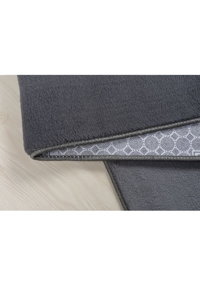 Valeryhome Vl Comfort Peluş Halı Beyaz Düz Saçaklı Antrasit