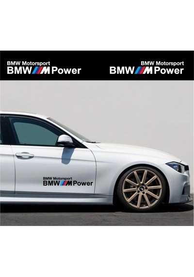 Oto Sticker Bmw M Power Motorsport 2 Adet Sticker Seti 58X9Cm