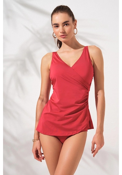 Pierre Cardin Mara Kruvaze Formlu Tankini Takım Kırmızı 231501