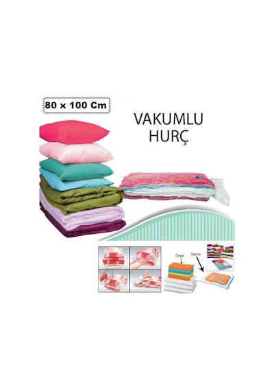 2 Adet Büyük Boy 80 Cm X 100 Cm Vakumlu Poşet Vakumlu Hurç Vakumlu Torba Yorgan Yastık Saklama Hurcu Diğer