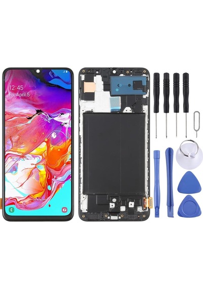 Samsung Galaxy Uyumlu  A70 Oled Lcd Ekran Dokunmatik Tam Boyutlu Sm-a705 Full Çıtalı