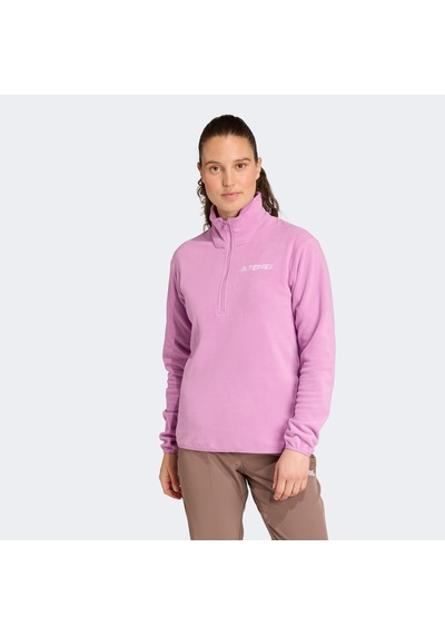 Adidas Multi Essentials 1-2 Zip Fleece Kadın Mor Yürüyüş Polar Düz Jm3120 Pembe