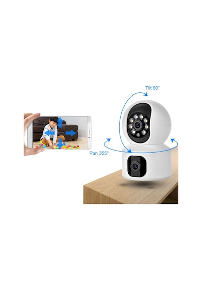 Yoosee YS-15 5MP Çift Kameralı Full Hd 4k Kablosuz Wifi Bebek Kamerası