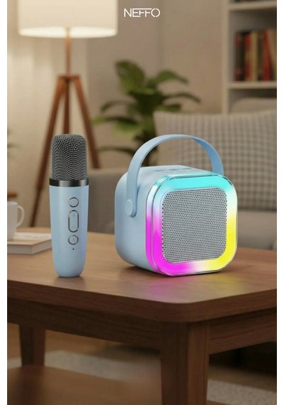 Bluetooth Karaoke Mikrofon Ve Taşınabilir Hoparlör Çok İşlevli Müzik Çalar, Çocuk Ve Yetişkin İçin