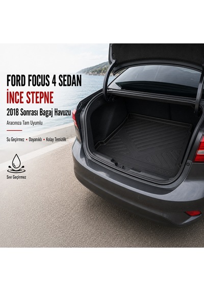 Ford Focus 4 Sedan 2018 Sonrası İnce Stepneli Bagaj Havuzu