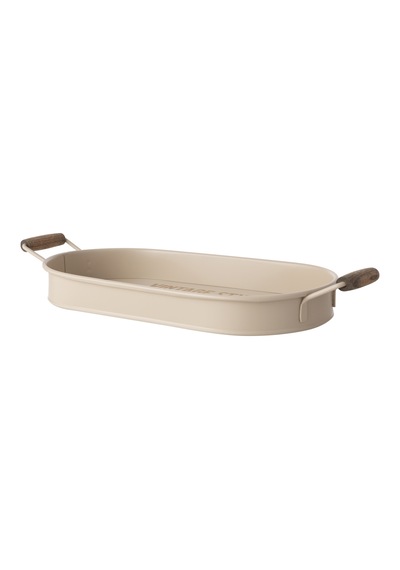 Mudo Home Vetra Oval Tepsi Bej 44x22 Cm
