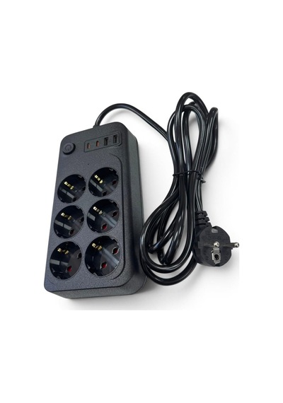 Forline 6 Soketli 2 Type-c + 2 Usb Girişli 2metre Kablolu Akım Korumalı Grup Priz 2 M