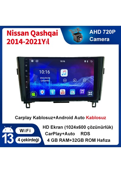Nissan Qashqai 2014-2021yıl 4gb Ram 32gb Rom Carplay Multimedya