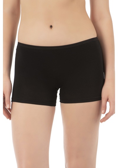 Özkan Underwear Özkan 0412 Kadın Likralı %95 Pamuklu Süprem Esnek Rahat Boxer Şort Tayt Siyah