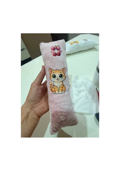 Kedi Köpek Oyuncağı Peluş Baskılı, Yumuşak Kumaşlı Hışırtılı Oyuncak Pembe - 937493409