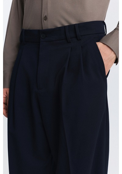 Antioch Pileli Relax Fit Erkek Pantolon Lacivert