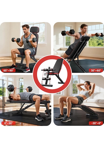 Ev Tipi Çok Fonksiyonlu Dambıl Bench Press Ve Mekik Sehpası Antrenman Aleti Direnç Lastiği Hediye