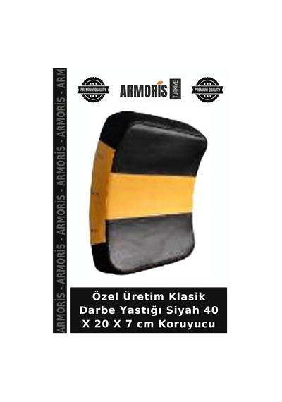 Özel Üretim Klasik Darbe Yastığı Siyah 40 X 20 X 7 Cm Koruyucu