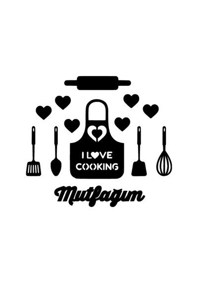 Mutfağımı Seviyorum Sticker 20 X 18 Cm