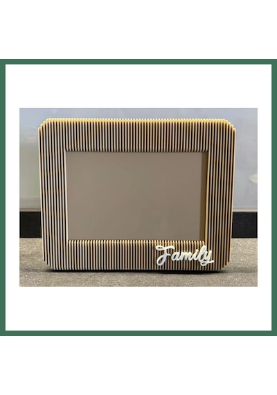 En-cag 3d Baskı Japandi Tarzı Çizgili Fotoğraf Çerçevesi 10x15 Cm Masaüstü Yatay Çerçeve Bej Bss