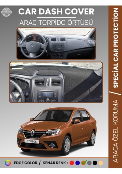Renault Symbol 3 Üst Saklama Gözlü 2013-2021 Torpido Örtüsü Ön Göğüs Halı Torpido Koruma Tam Uyum - 480 Stiloto