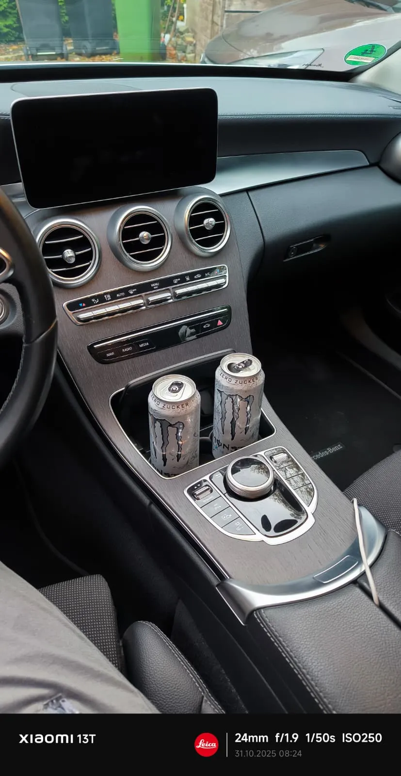 Mercedes C Serisi W205 S205 Bardaklık Orta Konsol İçecek Tutucu Cup Holder Organizer Siyah