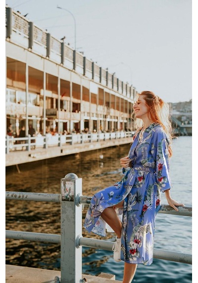 Elli2 Atlantis Zebra Kimono Mavi
