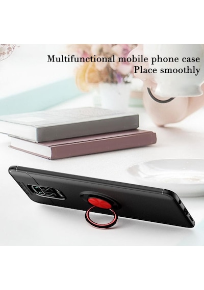 Redmi Note 9S Yüzüklü Standli Manyetikli Kamera Korumali Kilif 433446573