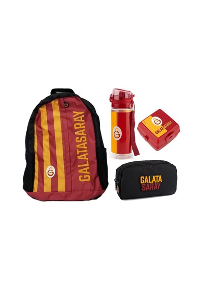 Taraftar Galatasaray Çanta+ Kalemlik+ Suluk+ Beslenme Kabı Set1 Çok Renkli