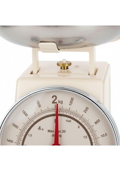 Amberhaus Retro Tasarım Analog Mutfak Terazisi - 2 Kg Kapasiteli Mekanik Gıda Tartısı - Çıkarılabilir Gümüş Ka Diğer