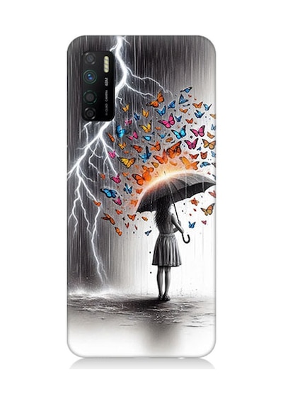 İnfinix Note 7 Lite Uyumlu Kelebek Fırtınası Desenli Silikon Kılıf