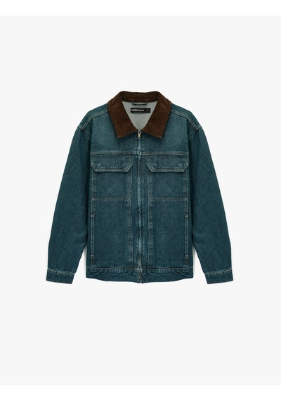 Koton Regular Fit Uzun Kollu Kapaklı Cepli Renk Kontrastlı Yaka Jean Ceket Koyu İndigo 6wam50030nd İndigo Koton Regular Fit Uzun Kollu Kapaklı Cepli Renk Kontrastlı Yaka Jean Ceket Koyu İndigo 6wam50030nd İndigo