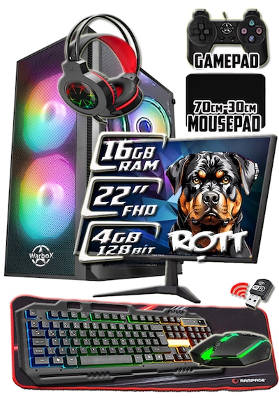 Warbox Rott X5650 16 GB 256 GB SSD R7240 4GB 22" W11P Masaüstü Oyuncu Bilgisayarı